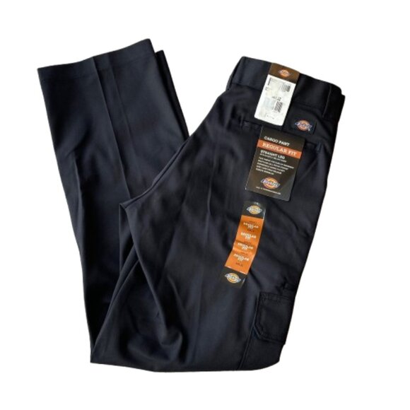 Dickies Cargo Pant Regular Fit Straight Leg Workwear Men's 34x32 Black WP595 NWT - Picture 2 of 10